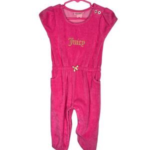 Juicy Couture Pink Terry Cloth Toddler Girls One Piece Jumpsuit Romper 18M